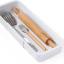 YouCopia DrawerFit® Sliding Drawer Bin, Expandable and Adjustable Kitchen Storage Organizer, Speckled White