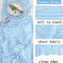 4 Pack Baby Blue Cheesecloth Table Runner 20 x 120 inch Gauze Table Runners 10 FT Long,Semi Sheer Cheese Cloth Fabric Table Runner Bulk for Wedding,Party,Baby Shower,Bridal Shower Decoration