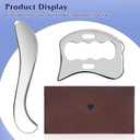Guasha Massage Tool, Grade Stainless Steel Scraping Tool for Soft Tissue Upgrade Physical Therapy Stuff,Used for Back, Legs, Arms,Neck,Shoulder, Gua sha ToolS+Square Shaped