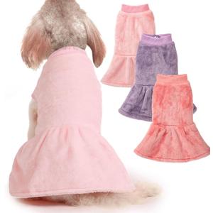FabriCastle Small Dog Dress Clothes, 3-Pack Sweaters for Dogs Girl & Cats, Ultra Soft Warm Pet Coats for Winter, Female Puppy Apparel, Doggy Outfits XL (Pink,Violet,Rosepink, X-Large)