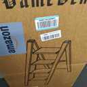 GameGem 4 Step Ladder, Aluminum Folding Step Stool with Anti-Slip Sturdy and Wide Pedal, Lightweight Portable Stepladder for Home and Kitchen Use Space Saving, 330 lbs, Chocolate White