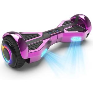 Starship Hoverboard with Bluetooth Speaker, Chrome Color Self Balancing Scooters with Science Fiction Design and 6.5 inch LED Wheels (Chrome Pink)