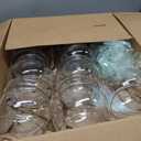 9 Pcs Fish Bowl 7.09 x 6.3 Inch Clear Plastic Fish Tank 100 oz Round Desktop Aquarium Multipurpose Goldfish Bowl for Home Office Party Favors Turtle Goldfish