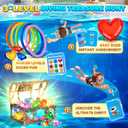 DISHIO Pool Diving Toys for Kids, Underwater Treasure Hunt Game with Pirate Chest, Diving Rings, 56PCS Gems, 40PCS Game Bingo Cards and Mesh Bag Swimming Pool Games Summer Toys for Boys Girls 4-12