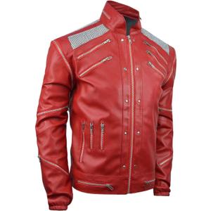 Beat-It Jacket - Red - Faux Leather, Size: XL