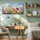 Flower Wall Art for Bedroom Teen Girl Colorful Artwork for Wall 40"L x 20"W