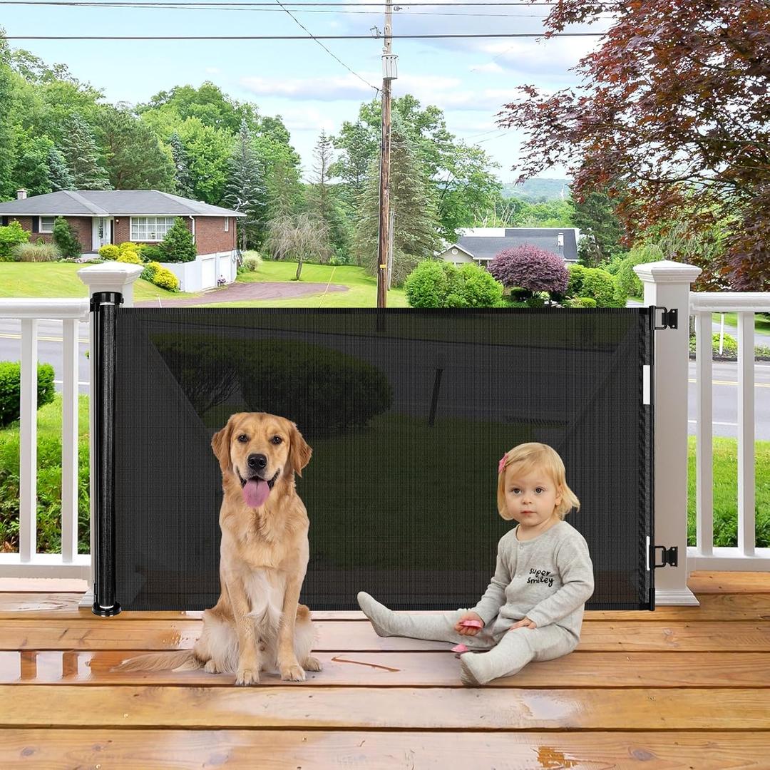 Retractable Baby Gates for Doorways 55 Inch Wide Retractable Dog Gates for The House Outdoor Dog Barriers for Home Indoor Pet Barrier Mesh Baby Gate for Fireplace Pet Safety Gate for Front Door (33" X 55", Black) Retractable Baby Gates for Doorways 55 Inch Wide Retractable Dog Gates for The House Outdoor Dog Barriers for Home Indoor Pet Barrier Mesh Baby Gate for Fireplace Pet Safety Gate for Front Door (33" X 55", Black)