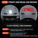 DKONI Bike Helmet with LED Lights Bicycle Helmets Commuter Cycling Helmet USB Rechargeable Front & Back LED Light Helmet for Adult Men Women, Large