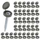 M METERXITY 100-Pack Plastic Hinged Screw Cover Caps, 5mm Shutter Screws with Caps, Fold Snap Washer Covers, Washer Flip Protection Covering M3 M4 M5 Screws Heads [Dark Gray]