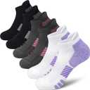 Womens Athletic Ankle Socks,Running Cushioned Arch Support Low Cut Workout Socks 6-Pairs