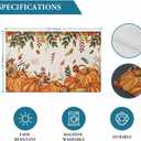 Fall Thanksgiving Placemats Retro Pumpkin Leaves Place Mats for Dining Room Dinner Table Mushroom Bird Plant Washable Table Mats Kitchen Decorations Set of 6 (Orange Light Beige)