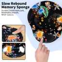 Ergonomic Mouse Pad with Wrist Support,Cute Mouse Pads with Wrist Rest,Comfortable Mouse Pad for Home Office Gaming Working Computers Laptop,Pain Relief with Non-Slip PU Base (Black Floral)