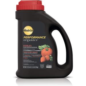 Miracle-Gro Performance Organics Edibles Plant Nutrition Granules - Plant Food with Natural & Organic Ingredients, for Tomatoes, Vegetables, Herbs and Fruits, 2.5 lbs.