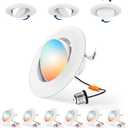 Amico 6 Pack 4 Inch Retrofit Eyeball Gimbal Can Lights, Adjustable Eyeball Directional 5CCT LED Recessed Lights, Dimmable, 2700K/3000K/3500K/4000K/5000K Selectable, 7W 650LM, ETL&FCC
