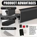 Yaocom 1 Pack Automatic Door Sweep 36'' L x 19/32" W x 2" H Surface Mount Aluminum Automatic Door Bottom Seal, with Mounting Kit and Surface Protector for Attractive and Secure Fitting (Black)