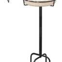 Bird Baths for Outdoors Heavy Duty, 35.5in Detachable Birdbaths for The Garden Clearance, Bird Bath Bowl Spa & Birdfeeder with Metal Stake Stand for Outdoors Garden, 4 Spiky Feet (C) (White)