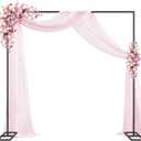 Wokceer Metal Heavy Duty Backrop Stand Square 8x8FT Adjustable Pipe and Drape Kit Black Photo Booth Stand for Wedding Ceremony Birthday Party Photography Exhibition Celebration