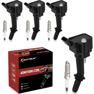 UF802 Ignition Coil Pack and Iridium-Platinum Spark Plugs Set of 4 Compatible with Chevy Cruze Equinox Malibu Terrain Encore 2016-2021 Replaces# GN10797, 91970