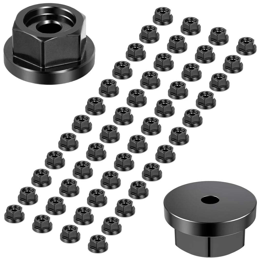 Carbon Steel Hex Nuts, Hex Nuts Assortment Kit Washer, 1 inch Hex Screw Hardware Nuts Fastener Tool, Screw Cap Covers Nuts and Bolts for Decorating Outdoor Pergolas, Pavilions,Decks 48 PCS