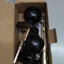 5" Backset Latch Keyed Entry Door Knob with Lock and Key, Standard Square Interface Entrance Ball Doors Knobset Lockset, Matte Black