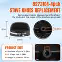 AMI PARTS 8273103 Gas Range Stove Knobs Fit for Whirlpool Stove Knobs Replacements AP6012363 8273107 8273111 ER8273103 (4-Pack,Black) for Whirlpool Range/Oven PS11745570 PS11745570 WP8273103VP