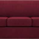 Turquoize 4 Piece Sofa Covers for 3 Cushion Couch Sofa Slipcover Soft Couch Cover for Dogs Washable Furniture Cover with 3 Individual Large Cushion Covers Feature Fabric (Large Sofa, Burgundy)