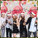 Buryeah 6 x 13 ft Christmas Flamingo Garage Door Decorations Christmas Garage Door Banner Large Flamingo Backdrop Holiday Cover Murals for Xmas Indoor Outdoor House Wall