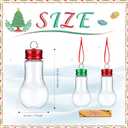 Sliner 24 Pcs Christmas Booze Balls with Ribbons Clear Plastic Fillable Christmas Bulbs Ornaments Plastic Fillable Light Bulbs with Screw Top for Crafts Xmas Tree Party Favors