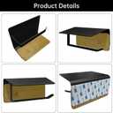 Toilet Paper Holder with Shelf Bamboo and Metal Toilet Tissue Roll Holder Wall Mounted Rustic Adhesive Toilet Paper Holder Tissue Holder for Bathroom (Black)