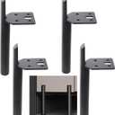 10 Inch Furniture Legs Black Coffee Table Feet, Mid-Century Metal Furniture Leg for Sofa Cabinet Ottoman, Set of 4 Side Mounted Style Home DIY Replacement Feet