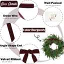 AIMUDI Burgundy Christmas Tree Bows 4.5" x 7" Wreath Bows Velvet Bows for Holiday Crafts, Garlands, Staircase, Home Outdoor Winter Christmas Decorations, 24 PCs