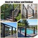 20 Pcs 1/8 Inch Black Cable Railing Hardware, 316 Stainless Steel Invisible Straight Bar Connectors with Hex Wrench for Deck Stair Railings for 2"x2" Wood Metal Post Deck Cable Railing Kit