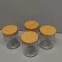 DRKIO 16 Oz Overnight Oats Containers with Bamboo Lids - 4 Pack Glass Storage Jars with Airtight Lids Wide Mouth Mason Food Jars Great for Meal Prep Salad Chia Pudding Snacks Yogurt Sugar Spice Cereal