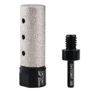 Diamond Coated Finger Bit, 3/4" Tile Milling Bit to Enlarge Grind Polish Shape Holes on Porcelain Ceramic Marble Granite Tile Countertop, with 5/8-11 Thread to 3/8" Hex Shank Adapter, Diameter 20mm