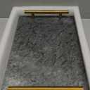 Black Real Marble Tray with Golden Handle, Natural Stone Decorative Tray with Metal Handle for Bathroom Kitchen Vanity Dresser Nightstand Desk, 11.8" x 7.9" Black