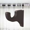 Briwooody 2 Pack Wooden Curtain Rod Brackets Curtain Rod Holder Wood Brackets Classics 3 1/2" Return Bracket for 2" Pole (Brown)