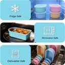 Juome 4 Pack Silicone Snack Containers with Lids, Large Reusable Snack Containers with Salad Dressing Container, Leak-Proof Snackle Box Food Storage Container for School, Office, Travel, Picnic