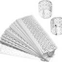 Uxcell 100Pcs Napkin Rings Laser Cut Foil Paper, Napkin Holder Hollow Napkin Bands for Weddings Party Serviette Table Decoration Restaurant (Reflective Silver Tone, 5.3 x 1.6)
