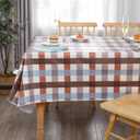 Walrus Heavy Duty Vinyl Tablecloth with Flannel Backing Waterproof Oil-Proof Plastic Table Cloth Stain-Resistant Wipeable Rectangle or Square Table Cover for Indoor and Outdoor (Checkered,52x70 Inch)
