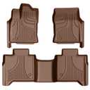 Floor Mats for Toyota Tundra CrewMax Cab 2022-2026, 1st & 2nd Row, Brown