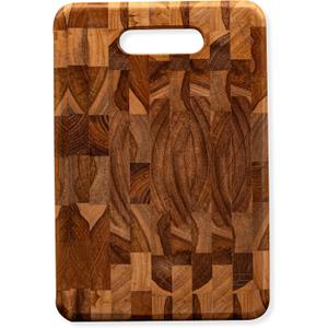 IWAS Upcycled Teak Wood Cutting Board | Medium 11.81" x 7.87" x 1"| Made from Upcycled Teak Wood | Sustainable & Environmentally Friendly End Grain Wooden Chopping Boards for Kitchen