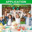 3x5Ft Pixel Birthday Backdrop, Large Sandbox Theme Party Decorations Miner Party Supplies Video Game Banner for Theme Party, Birthday