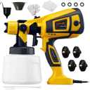 Paint Sprayer 1000W Powerful HVLP Spray Gun Electric Perfect for House Painting, Furniture, Cabinets, Walls, Doors, Fences 4 Nozzles for Precise Finish Easy to Clean