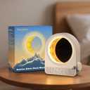 Sunrise Alarm Clock, White Noise Machine & Meteor Moonlight - 10 Soothing Sounds, Dual Alarms, 30/60/90min Timer, Easy Snooze - Bedroom Gift for Insomnia Adults/Women - White