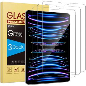 SPARIN 3 Pack Screen Protector for iPad Air 5th 4th Generation 10.9 inch (Air 5/4) 2022/2020, iPad Pro 11 inch (2022/2021/2020/2018), Tempered Glass, Case Friendly, Anti-Scratch