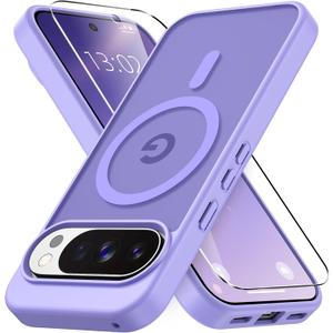 Vansdon for Google Pixel 10/10 Pro Case, Compatible with MagSafe, Magnetic Translucent Matte Slim Protective Cover with 1 Screen Protector - Military-Grade Drop Protection (Light Purple)