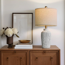 20" Farmhouse Ceramic Table Lamp For Bedroom Vintage Bedside Lamps For Night Sta, Set of 2