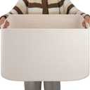 OIAHOMY XXLarge Rectangle Blanket Basket-96L, Cotton Woven Basket for Storage, Dirty Clothes Basket for Living Room, Nursery, Bedroom, Toy Organizing with Handle, 24" x 16" x 15", White