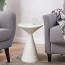 Small Drink Table, Round Martini Table, Drum End Table Side Table, Metal Accent Table,for Small Space Living Room, Bedroom, Dirt