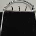 Shinpuru Metal Jewelry Organizer Stand & Key Holder Tray with Acrylic Base, Key Stand and Jewelry Tray with 5 Hooks, Perfect Key Bowl, Valet Key Tray, Ring Holder, Jewelry Dish (Silver Black)